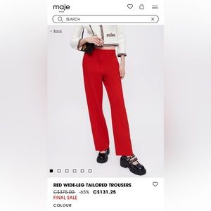 Maje tailored pants in size 40. Unworn without tags.